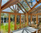 timber conservatory t-shaped gable